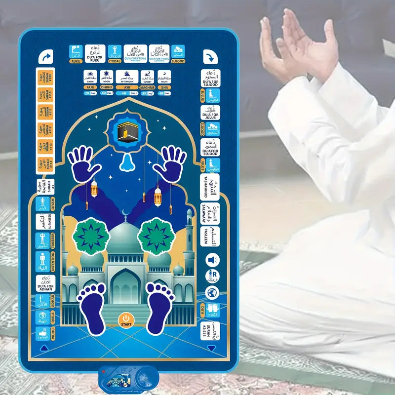 7-Language Interactive Prayer Mat for Kids - Educational Sensory Play Mat with Colorful Alphabet, Numbers & Shapes - Battery-Powered (Batteries Not Included) - Develops Motor Skills & Cognitive Learning - Multicolor, Kid Toy, Playful Design, Durable Surfa
