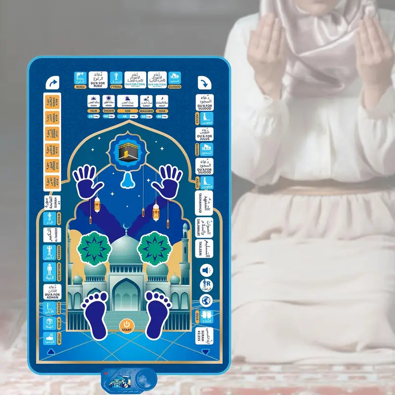 7-Language Interactive Prayer Mat for Kids - Educational Sensory Play Mat with Colorful Alphabet, Numbers & Shapes - Battery-Powered (Batteries Not Included) - Develops Motor Skills & Cognitive Learning - Multicolor, Kid Toy, Playful Design, Durable Surfa